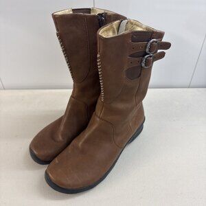 KEEN Women’s Bern Baby Mid Calf 53068 Oak Leather Waterproof Boots Size 8.5
